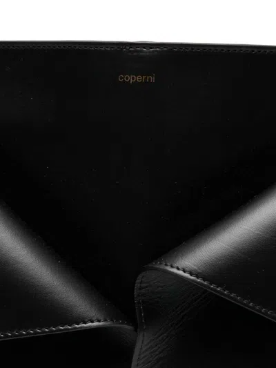 Coperni Cabas Origami Fold Leather Tote Bag In Black