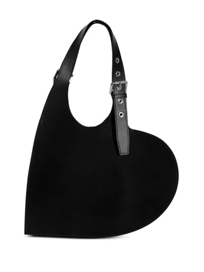 Coperni Asymmetrical Heart-shaped Shoulder Bag In Black