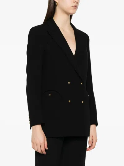 Blazé Milano Double-breasted Wool Blazer In Black