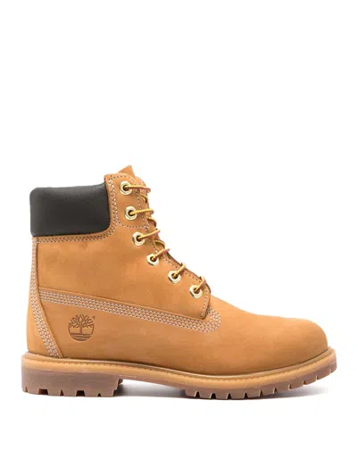 Timberland Womens Wheat Nubuck Premium 6-inch Leather Ankle Boots Eur 37 / 4 Uk In Brown