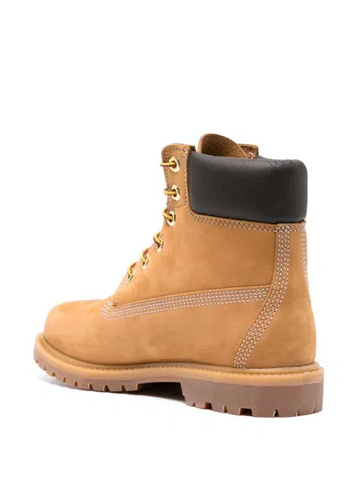Timberland Womens Wheat Nubuck Premium 6-inch Leather Ankle Boots Eur 37 / 4 Uk In Brown