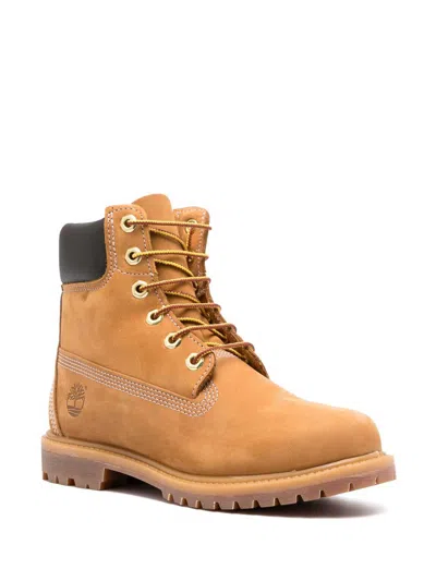 Timberland Womens Wheat Nubuck Premium 6-inch Leather Ankle Boots Eur 37 / 4 Uk In Brown