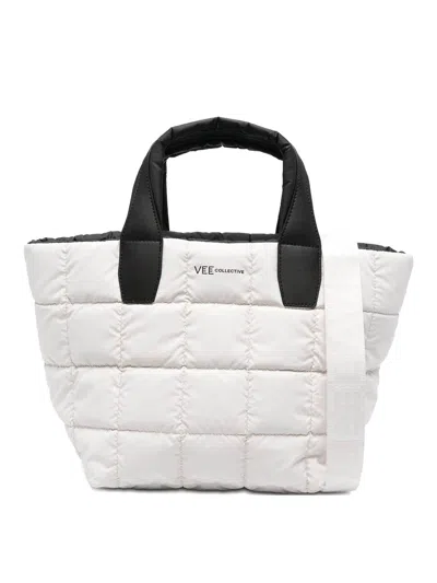 Veecollective Small Porter Quilted Tote Bag In White