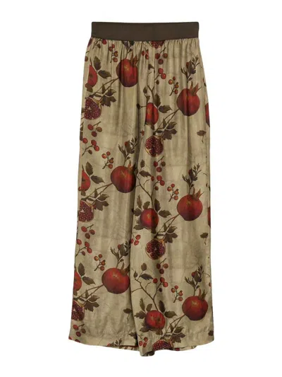 Uma Wang Botanical Print Wide-leg Trousers With Relaxed Fit In Multi