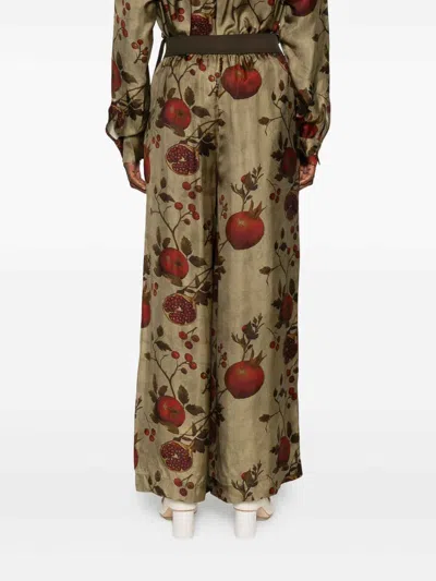 Uma Wang Botanical Print Wide-leg Trousers With Relaxed Fit In Multi