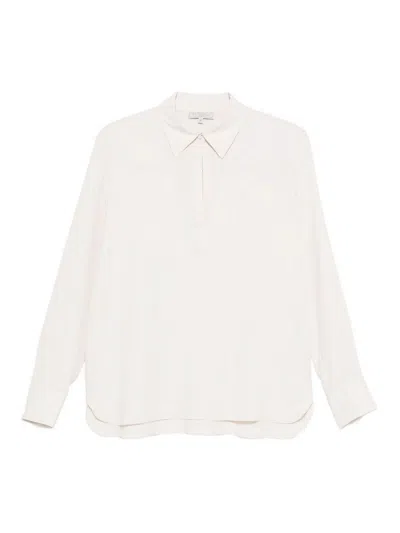 Antonelli Fitted White Shirt With Concealed Button Placket In White