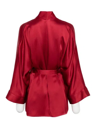Antonelli Relaxed-fit Red Jacket With Matching Belt In Red