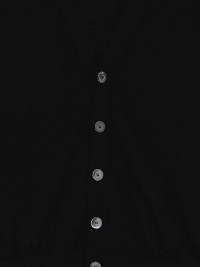 Piacenza Cashmere Classic Black Cardigan With V-neckline In Black