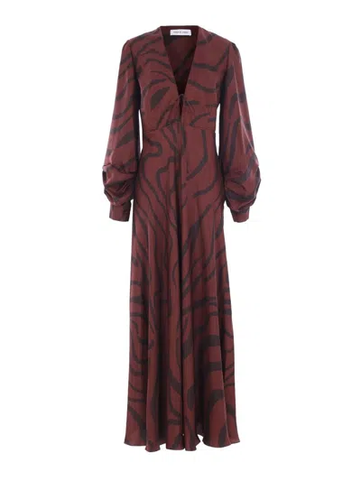 Raquel Diniz Valerie Long Dress In Burgundy