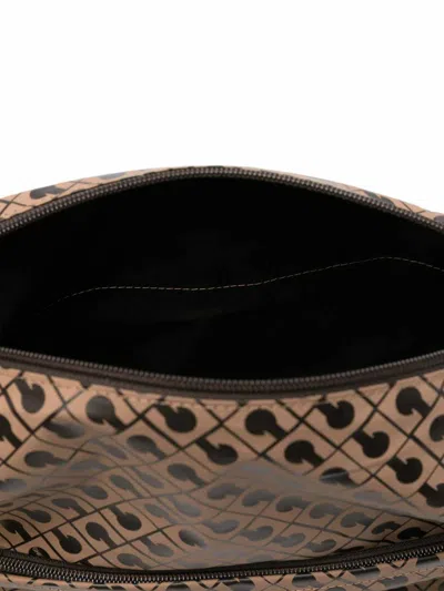 Gherardini Geometric Pattern Shoulder Bag With Adjustable Strap In Gray