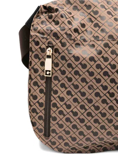 Gherardini Geometric Pattern Shoulder Bag With Adjustable Strap In Gray