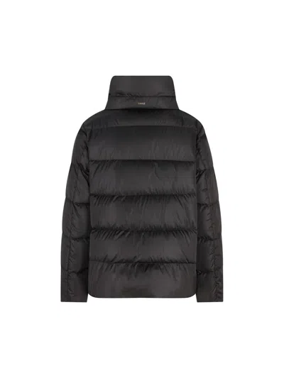 Herno Satin Cape Down Jacket In Black