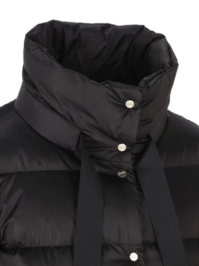 Herno Satin Cape Down Jacket In Black