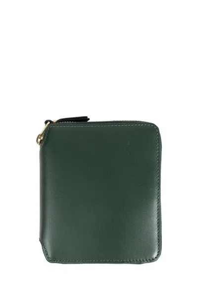 Comme Des Garçons Zip-around Wallet With Coin Pocket And Card Slots In Green