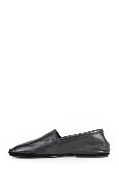 Lemaire Man Black Loafers & Flats In Animal Print