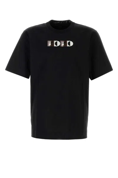 Fendi Optical Design Crew Neck T-shirt In Black