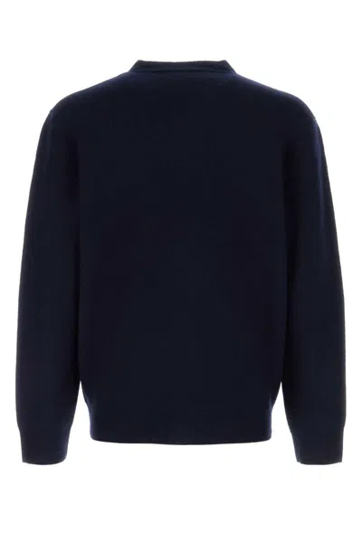 Apc A.p.c. Navy Blue Wool Cardigan In Blue