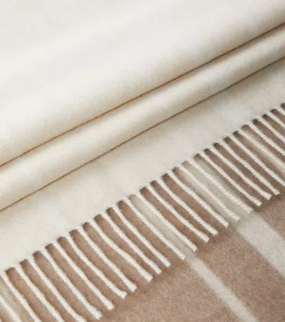Loro Piana Dégradé Striped Cashmere Throw In Brown