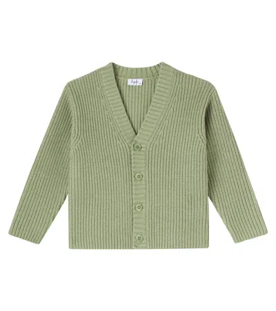 Il Gufo Ribbed Button Cardigan In Green