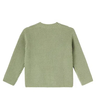 Il Gufo Ribbed Button Cardigan In Green
