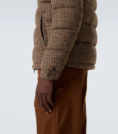 Moncler Montgenevre Checked Bouclé Down Jacket In Brown