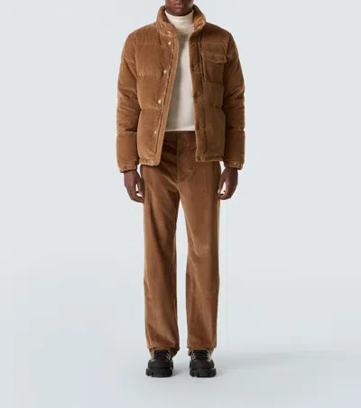 Moncler Edit Cotton Corduroy Straight Pants In Brown
