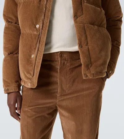 Moncler Edit Cotton Corduroy Straight Pants In Brown