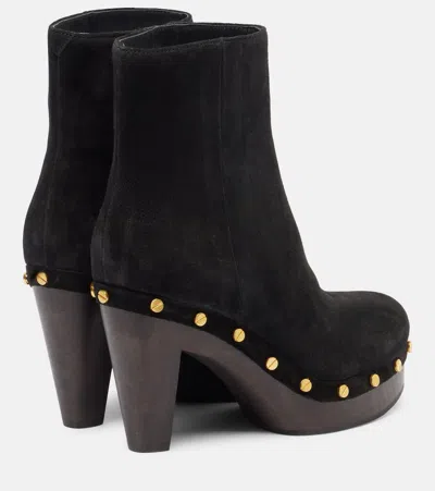 Veronica Beard Gavi Suede Ankle Boots In Black