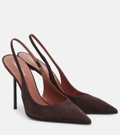 Paris Texas 105mm Slingback Pointed-toe Pumps In Brown