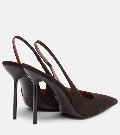 Paris Texas 105mm Slingback Pointed-toe Pumps In Brown