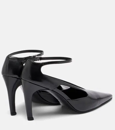 Totême Cutout Leather Pointed-toe Pumps In Black