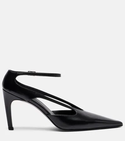 Totême Cutout Leather Pointed-toe Pumps In Black