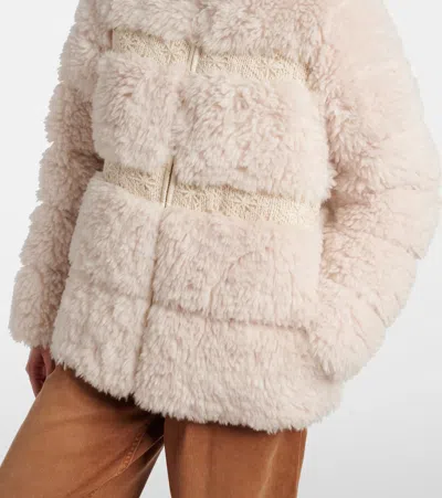 Moncler Verie Teddy Hooded Short Down Jacket In White