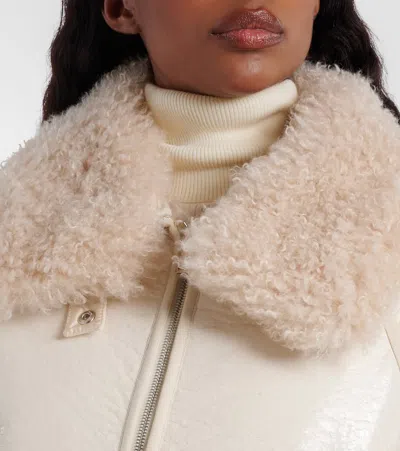 Moncler Rubrouk Patent Craquele Jacket In White