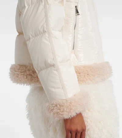 Moncler Rubrouk Patent Craquele Jacket In White