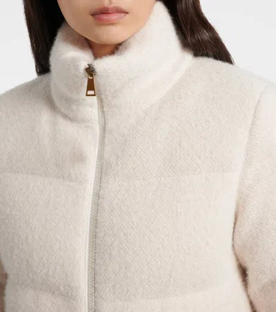 Moncler Ivory Polyester Blend Mornas Down Jacket In White