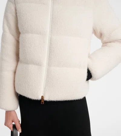 Moncler Ivory Polyester Blend Mornas Down Jacket In White
