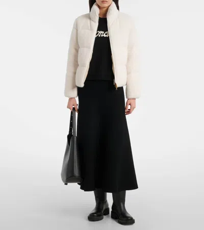 Moncler Ivory Polyester Blend Mornas Down Jacket In White