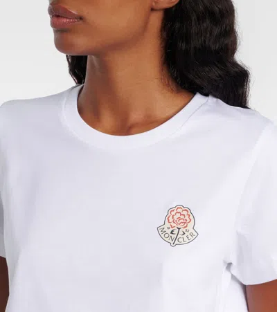 Moncler White Cotton Logo T-shirt In White