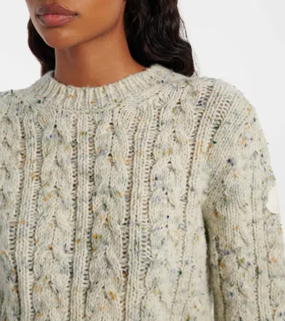 Moncler Cable-knit Wool-blend Sweater In Multi