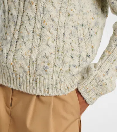 Moncler Cable-knit Wool-blend Sweater In Multi