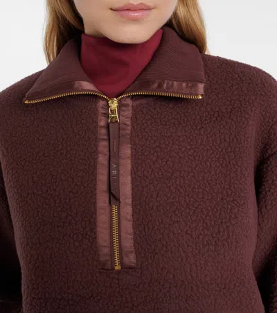 Varley Roselle Recycled Polyester Fleece Half Zip Pullover In Brown