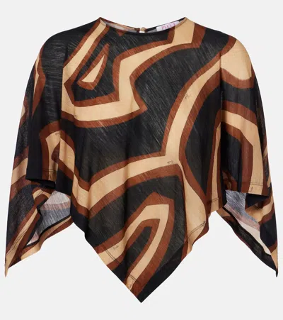 Pucci Labirinto Wool-blend Blouse In Brown