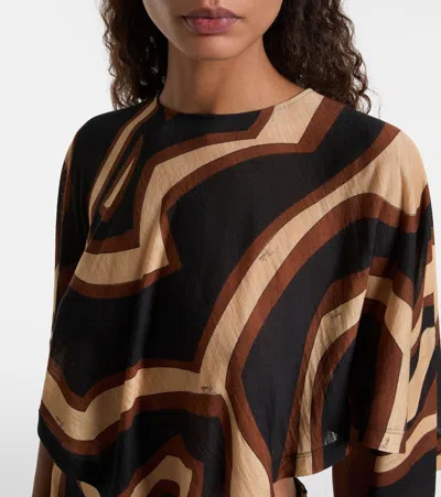 Pucci Labirinto Wool-blend Blouse In Brown