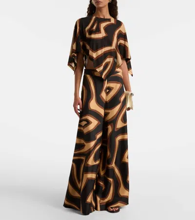 Pucci Labirinto Wool-blend Blouse In Brown