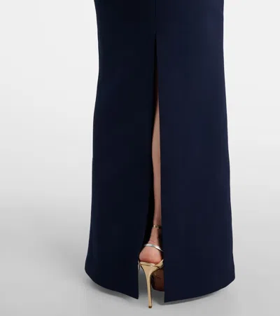 Rebecca Vallance Orla Embellished Crepe Gown In Blue