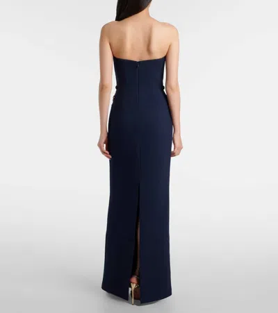 Rebecca Vallance Orla Embellished Crepe Gown In Blue
