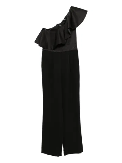 Karl Lagerfeld One-shoulder Jumpsuit In Black