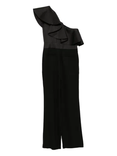 Karl Lagerfeld One-shoulder Jumpsuit In Black