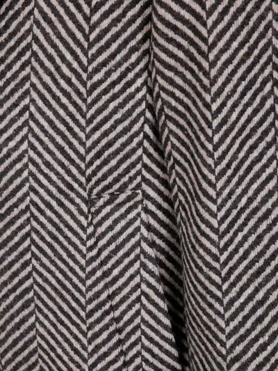 Emporio Armani Double Breasted Midi Coat In Brown